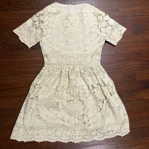 Vintage cutout crochet lace dress XS
